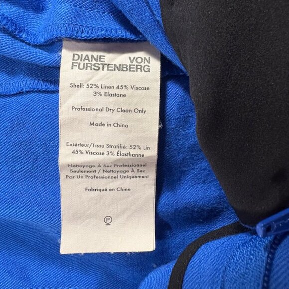 Diane Von Furstenberg Royal Blue Tapered Leg Dress Pants Size 6 - Picture 5 of 11